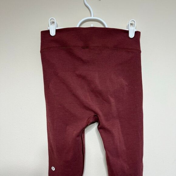 Lululemon Keep The Heat Leggings Base Layer Wool Blend Medium Mulled Wine - Picture 6 of 12